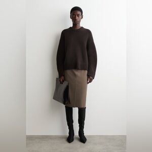 NWT COS Chunky Pure Cashmere Sweater Dark Brown